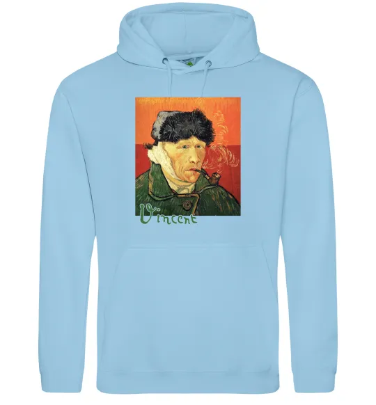 Жіноча толстовка (худі) Автопортрет із забинтованим вухом Блакитний фото