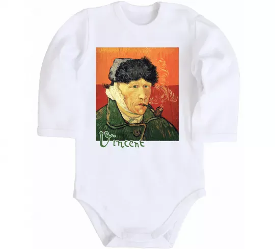 Детский боди Автопортрет із забинтованим вухом Белый фото