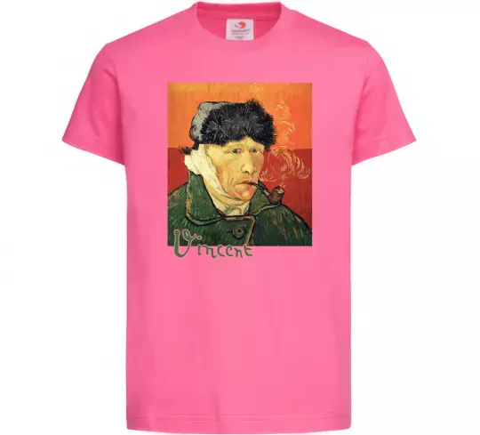 Детская футболка Автопортрет із забинтованим вухом Ярко-розовый фото