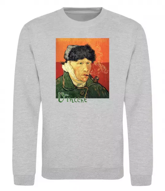 Свитшот Автопортрет із забинтованим вухом Серый меланж фото