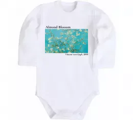 Детский боди Квітучі гілки мигдалю Белый фото