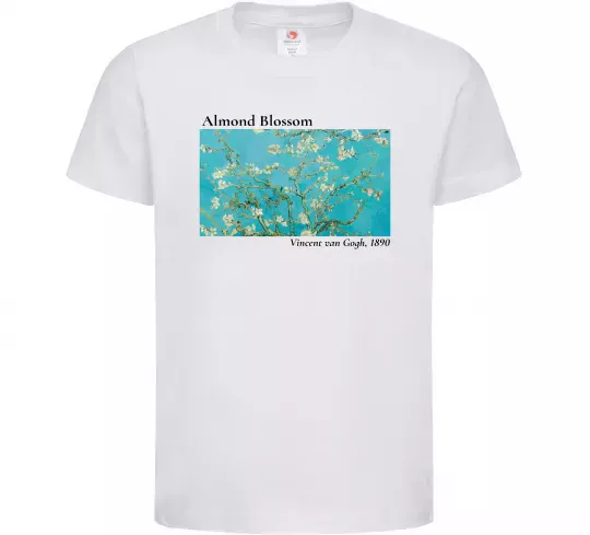 Детская футболка Квітучі гілки мигдалю Белый фото