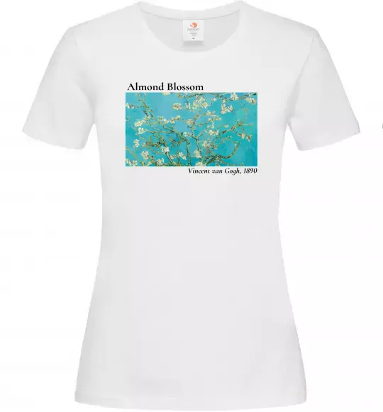 Жіноча футболка Квітучі гілки мигдалю Білий фото