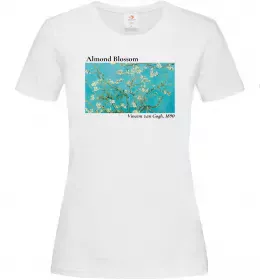 Женская футболка Квітучі гілки мигдалю Белый фото