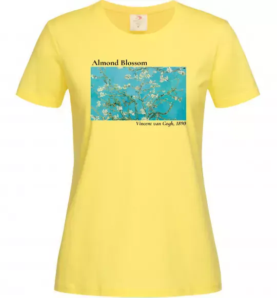 Жіноча футболка Квітучі гілки мигдалю Лимонний фото