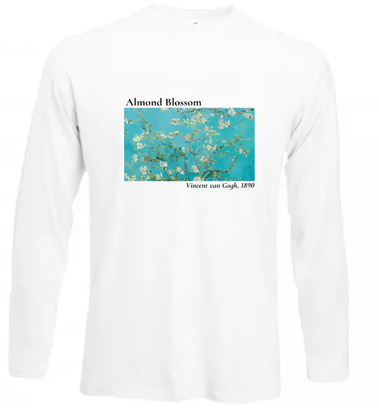 Лонгслив Квітучі гілки мигдалю Белый фото