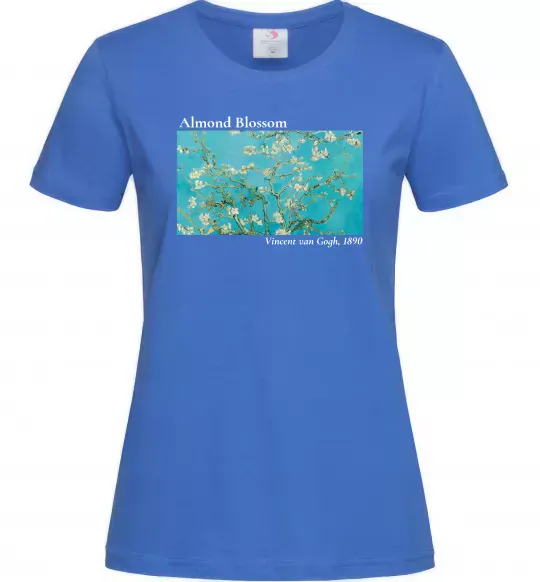 Жіноча футболка Квітучі гілки мигдалю Яскраво-синій фото