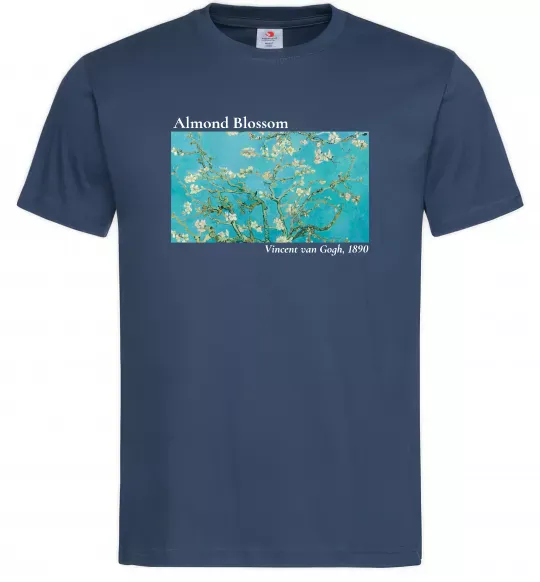 Мужская футболка Квітучі гілки мигдалю Темно-синий фото