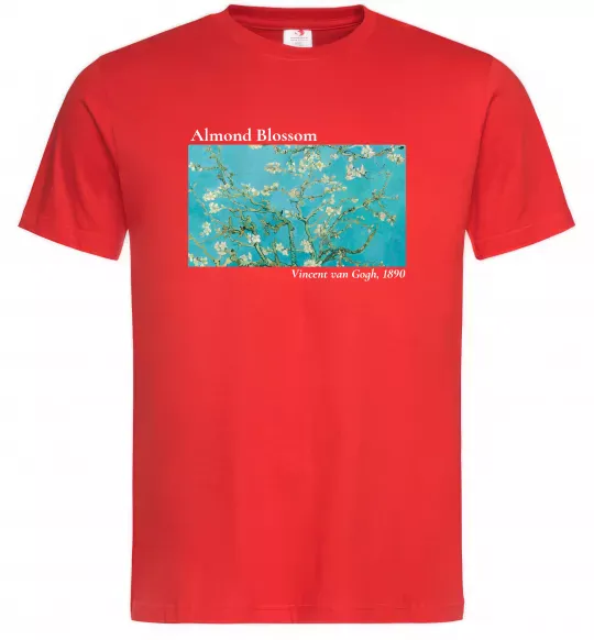 Мужская футболка Квітучі гілки мигдалю Красный фото