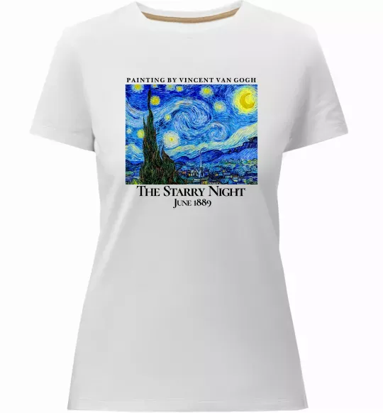 Жіноча преміум футболка Зоряна ніч Білий фото