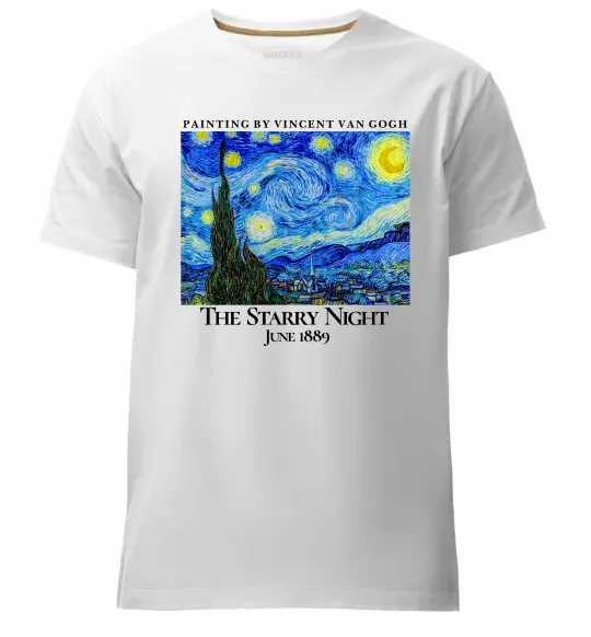 Мужская премиум футболка Зоряна ніч Белый фото