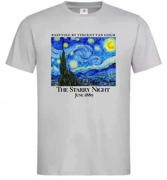 Чоловіча футболка Зоряна ніч Сірий фото