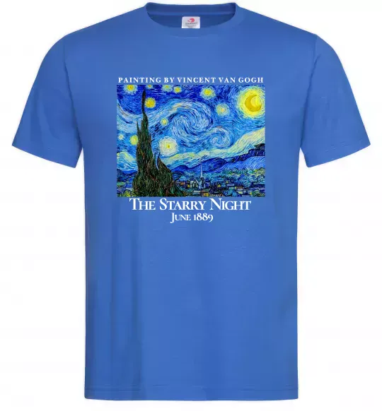 Чоловіча футболка Зоряна ніч Яскраво-синій фото