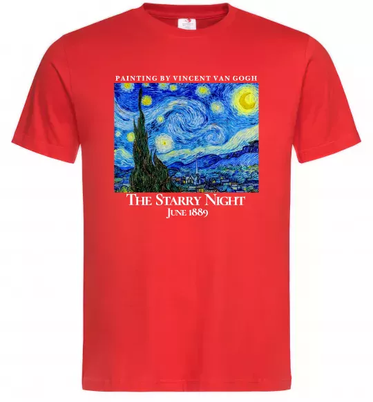 Чоловіча футболка Зоряна ніч Червоний фото