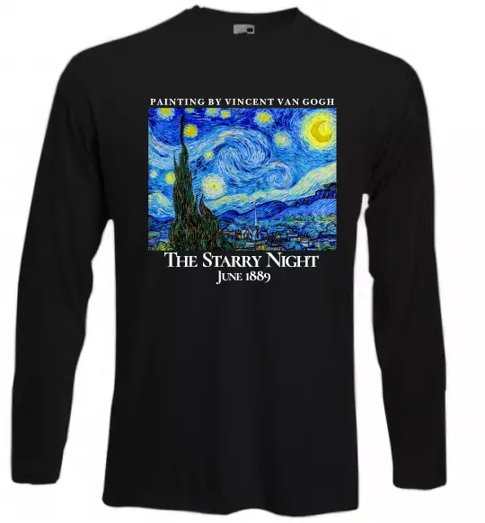 Лонгслив Зоряна ніч Черный фото