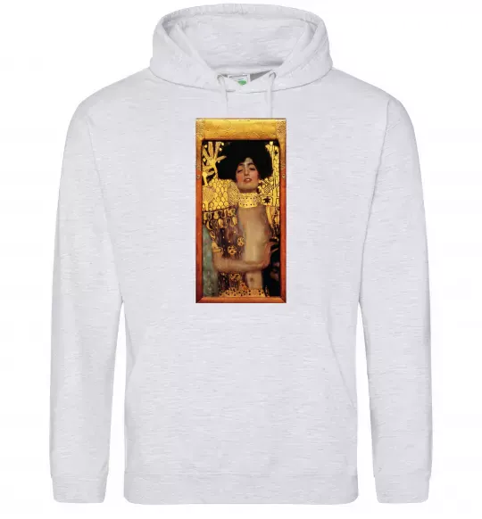 Жіноча толстовка (худі) Gustav Klimt Judith Сірий меланж фото