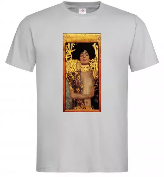 Мужская футболка Gustav Klimt Judith Серый фото
