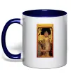 Чашка с цветной ручкой Gustav Klimt Judith Глубокий темно-синий фото