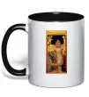 Чашка с цветной ручкой Gustav Klimt Judith Черный фото