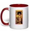 Чашка с цветной ручкой Gustav Klimt Judith Красный фото