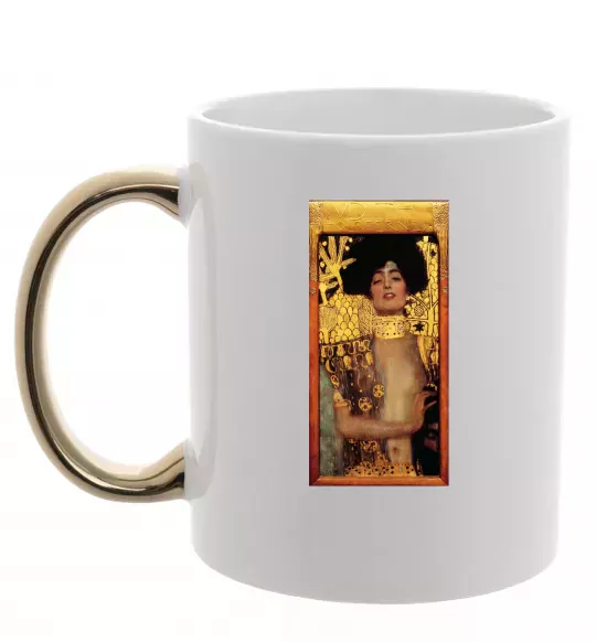 Чашка с цветной ручкой Gustav Klimt Judith Золото фото