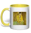 Чашка с цветной ручкой Поцілунок Солнечно желтый фото