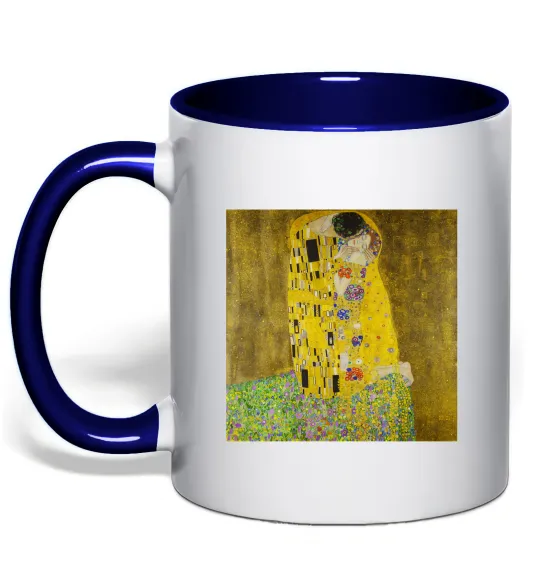 Чашка с цветной ручкой Поцілунок Глубокий темно-синий фото