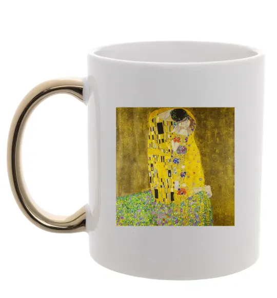 Чашка с цветной ручкой Поцілунок Золото фото