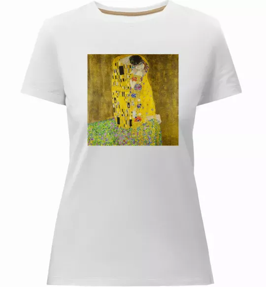 Женская премиум футболка Поцілунок Белый фото