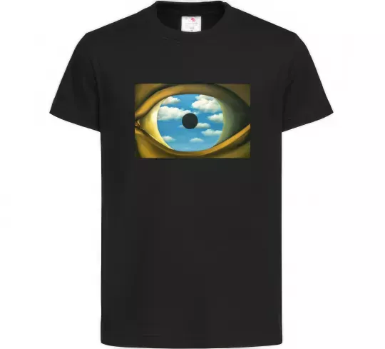 Детская футболка Рене Магрітт Фальшиве дзеркало Черный фото