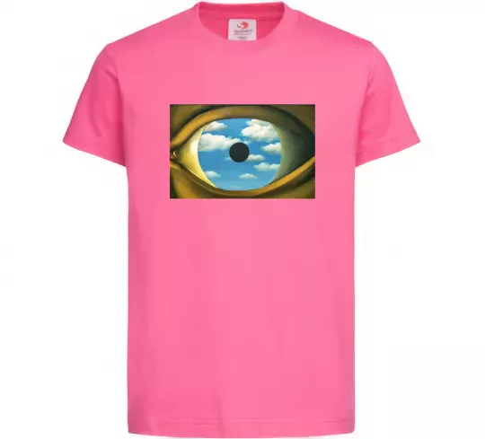 Детская футболка Рене Магрітт Фальшиве дзеркало Ярко-розовый фото