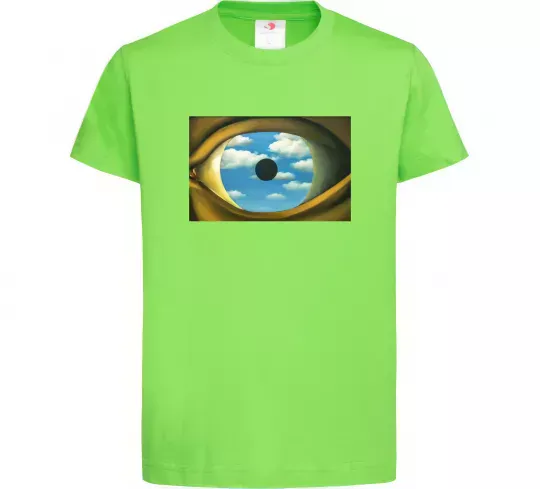 Детская футболка Рене Магрітт Фальшиве дзеркало Лаймовый фото