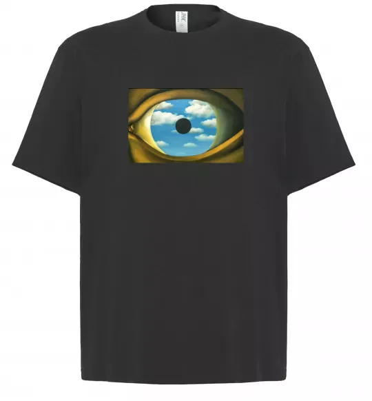 Футболка Оверсайз Рене Магрітт Фальшиве дзеркало Чорний фото