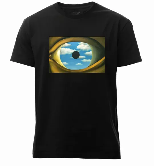 Чоловіча преміум футболка Рене Магрітт Фальшиве дзеркало Чорний фото