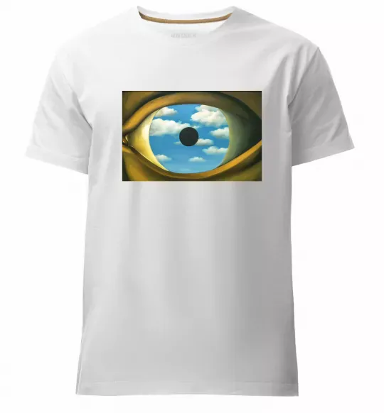 Чоловіча преміум футболка Рене Магрітт Фальшиве дзеркало Білий фото