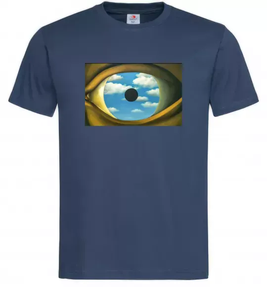 Мужская футболка Рене Магрітт Фальшиве дзеркало Темно-синий фото