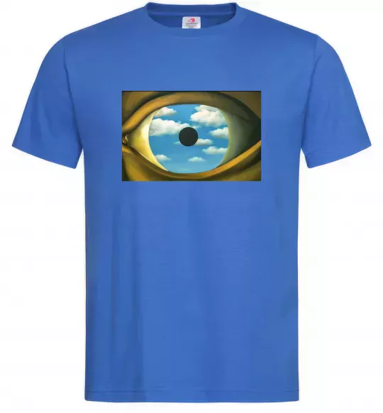 Мужская футболка Рене Магрітт Фальшиве дзеркало Ярко-синий фото