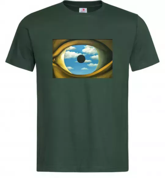 Мужская футболка Рене Магрітт Фальшиве дзеркало Темно-зеленый фото