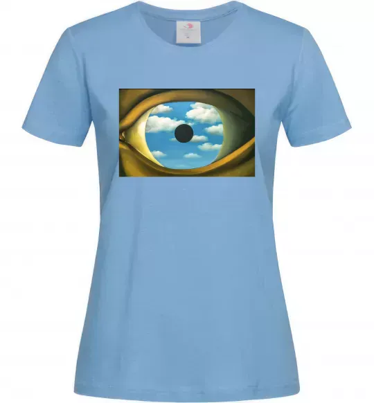 Женская футболка Рене Магрітт Фальшиве дзеркало Голубой фото