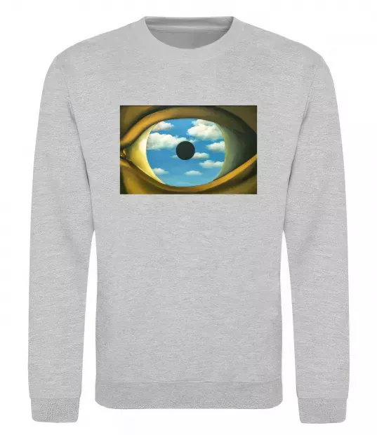 Світшот Рене Магрітт Фальшиве дзеркало Сірий меланж фото