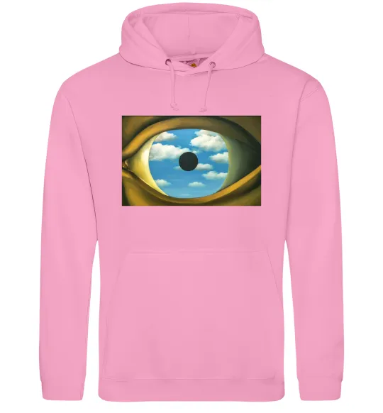 Чоловіча толстовка (худі) Рене Магрітт Фальшиве дзеркало Рожевий фото