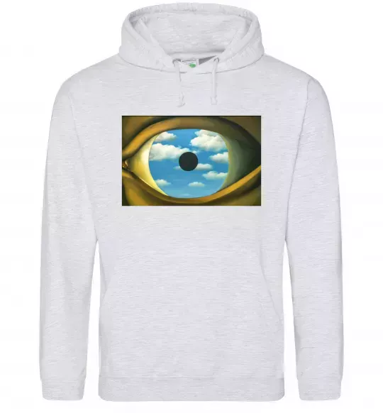 Жіноча толстовка (худі) Рене Магрітт Фальшиве дзеркало Сірий меланж фото