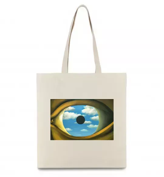 Эко-сумка Рене Магрітт Фальшиве дзеркало Бежевый фото