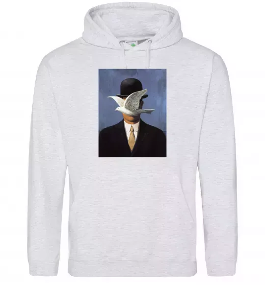 Жіноча толстовка (худі) Man in a Bowler Hat Сірий меланж фото