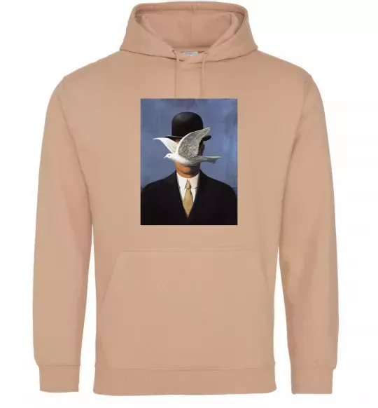 Жіноча толстовка (худі) Man in a Bowler Hat Пісочний фото