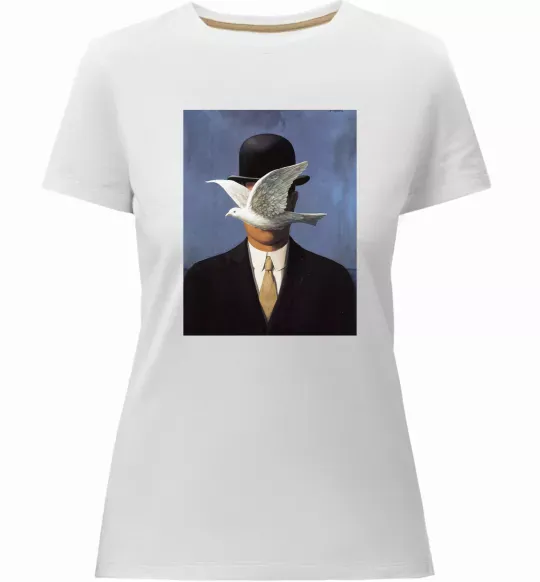 Женская премиум футболка Man in a Bowler Hat Белый фото