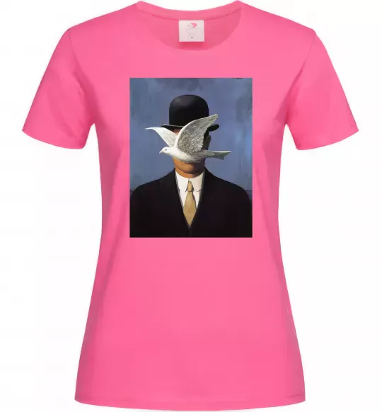 Жіноча футболка Man in a Bowler Hat Яскраво-рожевий фото