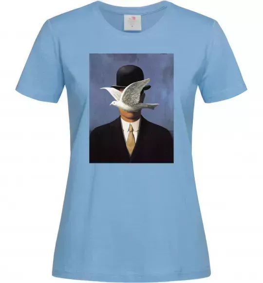 Жіноча футболка Man in a Bowler Hat Блакитний фото