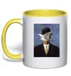 Чашка з кольоровою ручкою Man in a Bowler Hat Лимонний фото
