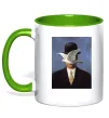 Чашка з кольоровою ручкою Man in a Bowler Hat Лаймовий фото